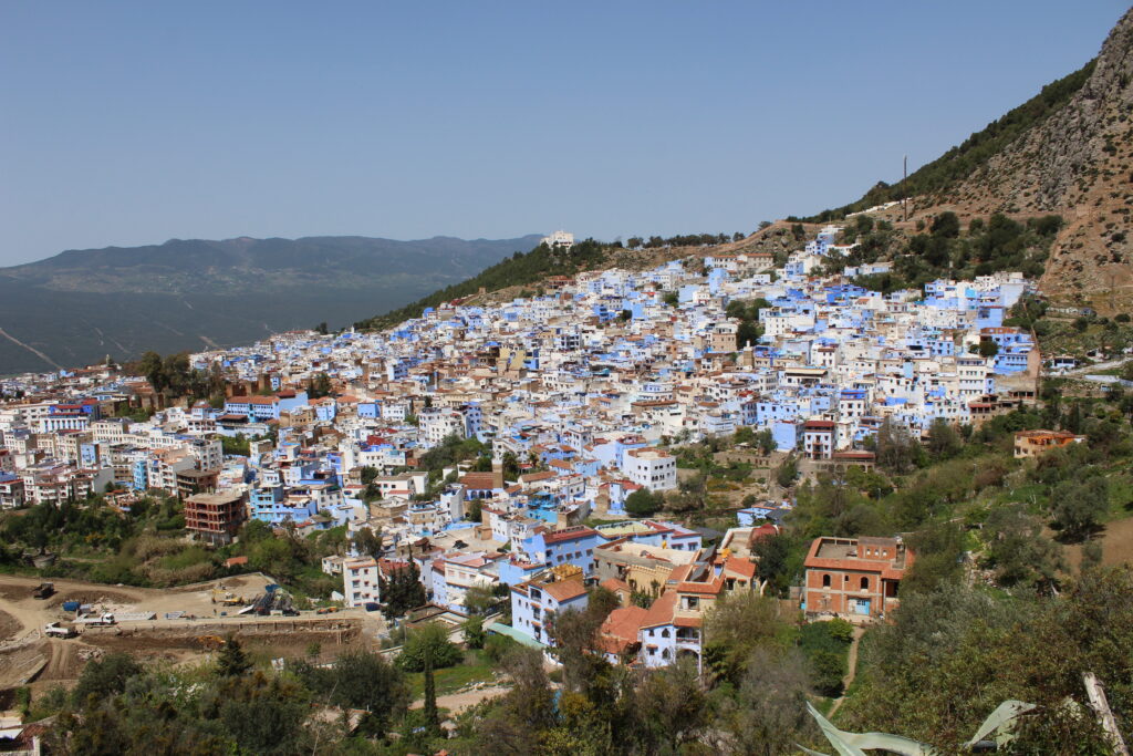The blue-painted streets of Chefchaouen in northern Morocco