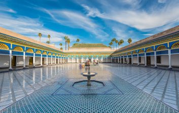 Courtyard of the Bahia Palace in Marrakesh, Morocco