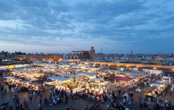 Jemaa el-Fnaa square in the Marrakesh medina, Morocco