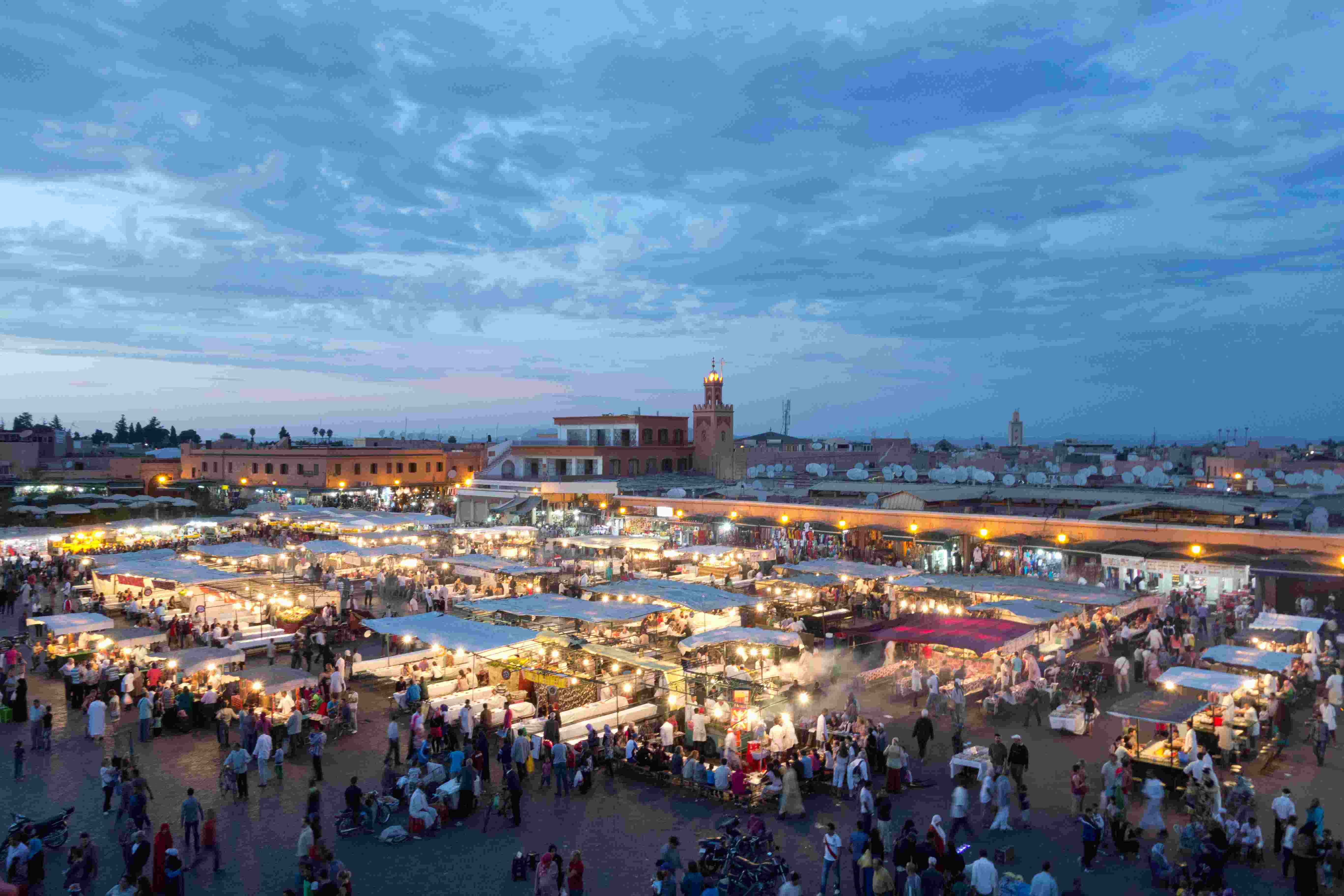 Jemaa el-Fnaa at night — Explore Morocco with StaySafe